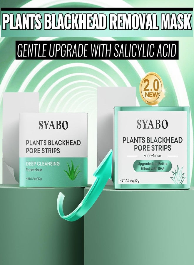 SYABO شرائط تنظيف مسام الأنف 2.0، قناع إزالة الرؤوس السوداء مع حمض الساليسيليك للوجه، قناع مقشر لتنظيف المسام بعمق مع 100 قطعة من شرائط إزالة الرؤوس السوداء من الأنف (1.7 أونصة) - Image 2
